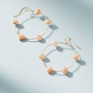 Anthropologie Maria Stone Hooped Drop Earrings